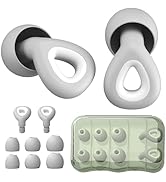 Ear Plugs for Sleeping Noise Cancelling - Grey Reusable Earplugs for 24dB Noise Reduction Snoring...