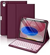 Hamile for iPad 11th 10th Generation Case with Keyboard - 7 Colors Backlit Wireless Detachable Fo...