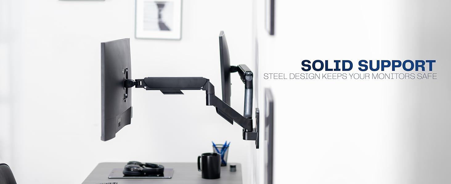 Mount your monitor on the wall and free up desk space.