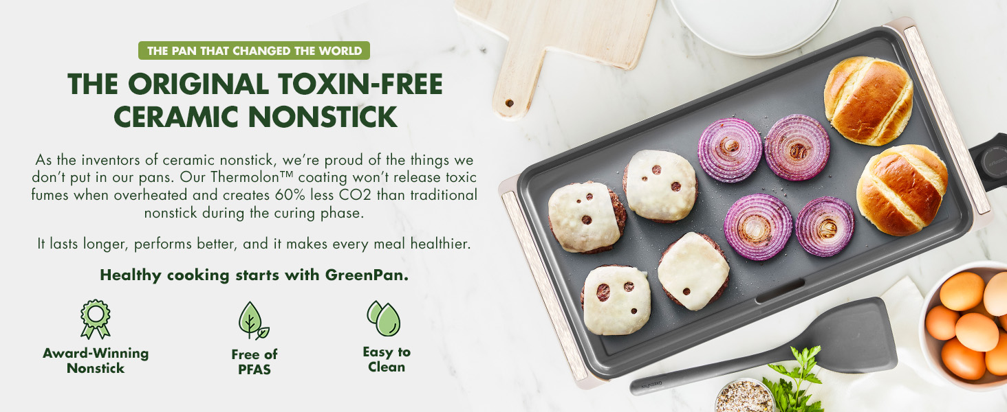 GreenPan, Ceramic Nonstick, PFAS-Free, Non-Toxic, Electrics, Griddle