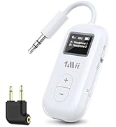 1Mii SafeFly Dual | Airplane Bluetooth Adapter for AirPods or Headphones, Bluetooth Transmitter w...