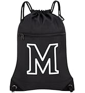 HOLYLUCK Drawstring Bags Initial Backpack Sackpack Cinch Bags for Sports, Gym, Travel, Beach, Let...