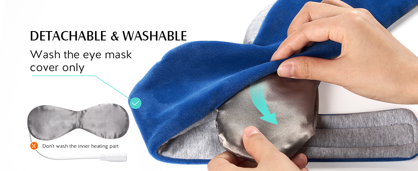 Heated Eye Mask, Warm Eye Compress Mask for Dry Eyes, USB Electric Eye Heating Pad