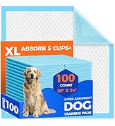 Dog Pee Pads Extra Large 28"x34" - 100 Pack Super Absorbent XLarge Puppy Pads 100 Count Leak-Proo...