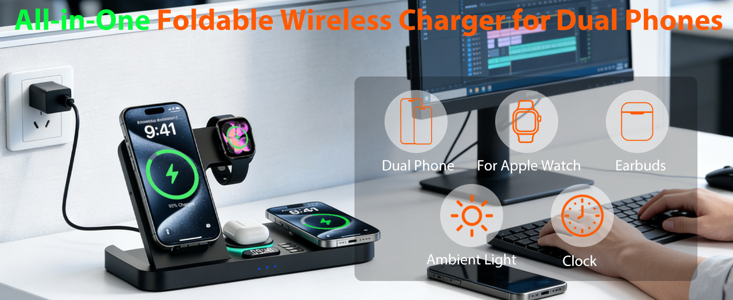 dual iphone charging station