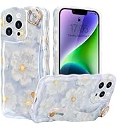 ROSEHUI for iPhone 13 Pro Max Case,Floral Curly Wavy for Women Girls,Colorful Retro Oil Painting ...
