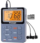 Paeiope Portable Radio AM FM, Rechargeable Pocket Radio with Best Reception Digital Tuning, MP3, ...