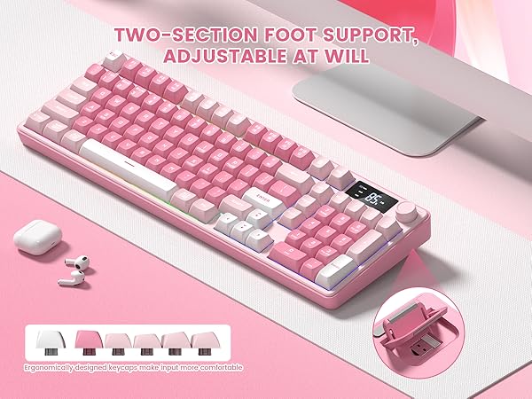 TWO-SECTION FOOT SUPPORT, ADJUSTABLE AT WILL