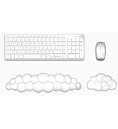 Lauspuck Gel Cloud Keyboard and Mouse Wrist Rest, Clear White Wrist Support Keyboard Rest, Easy T...