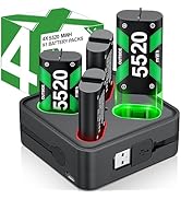 Charger for Rechargeable Xbox One Controller Battery Pack with 4x5520mWh Batteries for Xbox Serie...