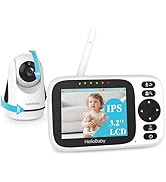 HelloBaby Baby Monitor with Camera and Audio, 3.2'' IPS Screen, No WiFi, 2-Way Talk, Night Vision...