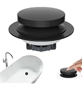 Hibbent 3 in 1 Metal Bathtub Drain Stopper, Universal Pop Up Tub Stopper, Bathtub Drain Hair Catc...