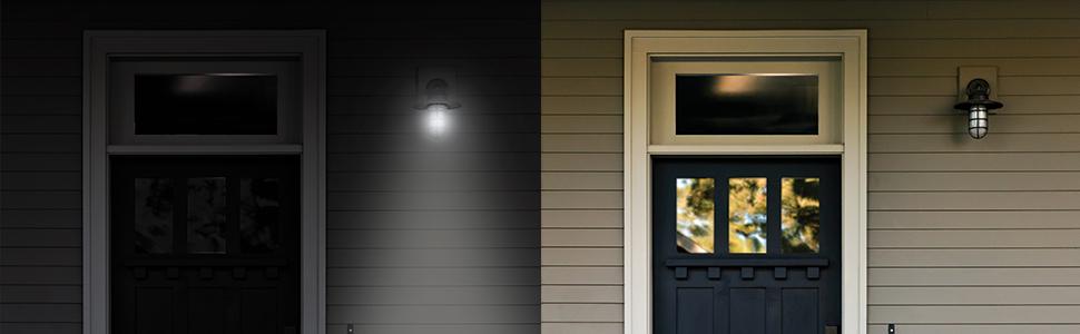 With its built-in ambient light sensor, this bulb will automatically turn the light on at dusk