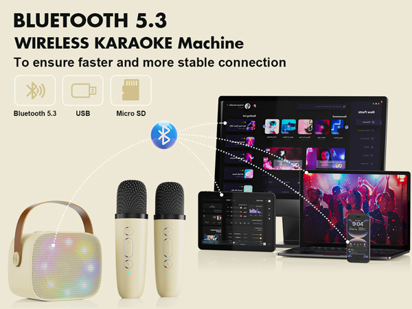 Bluetooth 5.3 Wireless Karaoke Machine