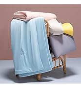 LLanCL Cooling Blankets for Hot Sleepers - Cool Like Ice Cream Lightweight Blanket for Summer wit...