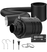 CANNABMALL Inline Duct Fan Kit with Temperature Humidity Controller, 6 Inch EC-Motor Exhaust Fan ...