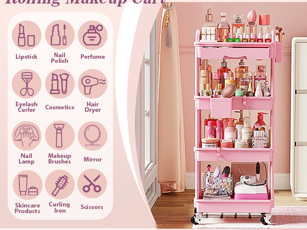 Goovilla makeup organizer cart,spacious enough to hold a variety of beauty essentials