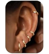 BESTEEL 5 Pairs Small Sterling Silver Hoop Earrings Set for Women Lightweight Tiny Huggie Hoops S...