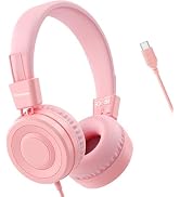 Cowyawn USB Type C Kids Headphones for School, Wired Toddler Headphones, 94dB Volume Limited, HD ...