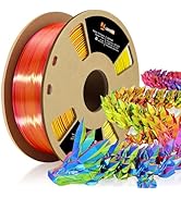 LOVOON 3D Tri-Colors PLA Printer Filament 1.75mm, Silk PLA Red Yellow Blue, 3D Printing Filament ...