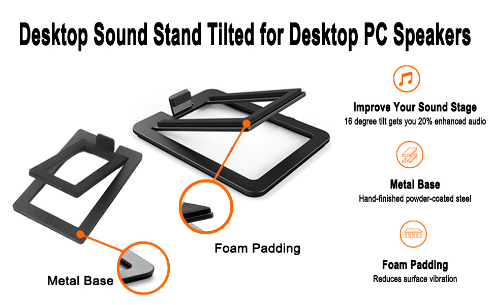 Desktop Sound Stand Tilted for Desktop PC Speakers