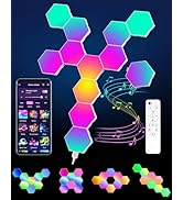 Kangtaixin Hexagon LED Lights 12 Pack - RGB Wall Panels with Music Sync, Smart App &amp; Remote Contr...