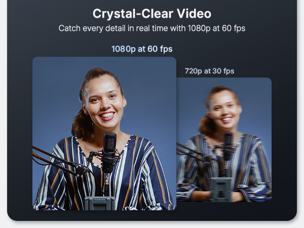 Left: clear, smooth live stream; Right: blurry and lagging.