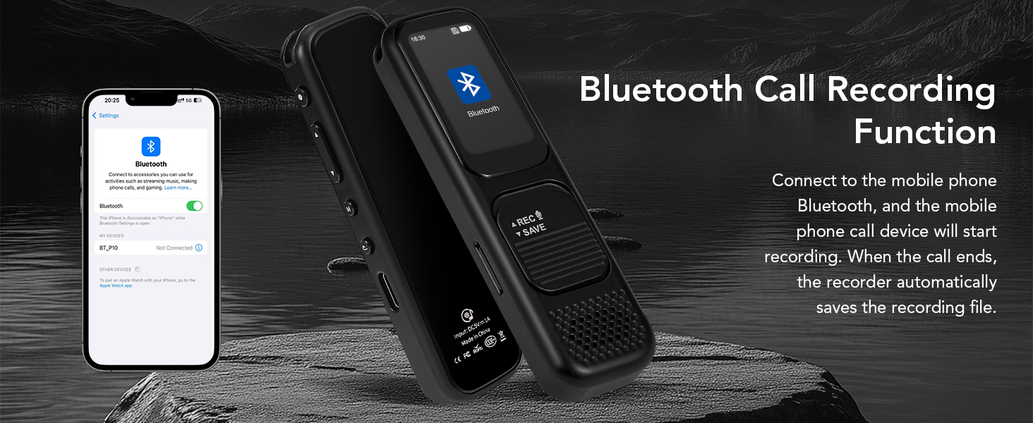 128G Digital Voice Recorder with Playback Bluetooth