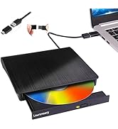 Laurensory External DVD Drive USB 3.0 Type-C USB Portable Player for Laptop CD DVD +/-RW Disk Dri...