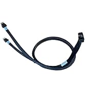 Diliving SlimSAS LP 8X to 2*SlimSAS 4X,SFF-8654 LP 74pin to 2*SFF-8654 38pin Cable, 80CM(Suitable...