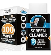 Screen Cleaner Wipes by iCloth – Individually Wrapped – Ideal for Travel Size Toiletries – Streak...