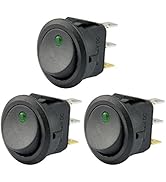 AutoEC New 3pc Car Truck Rocker Toggle LED Switch Green Light On-Off Control 12V