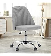 DUMOS Office Chair, Comfy Desk Chair Rolling Vanity Swivel Task Chairs with Wheels, Wide Seating ...