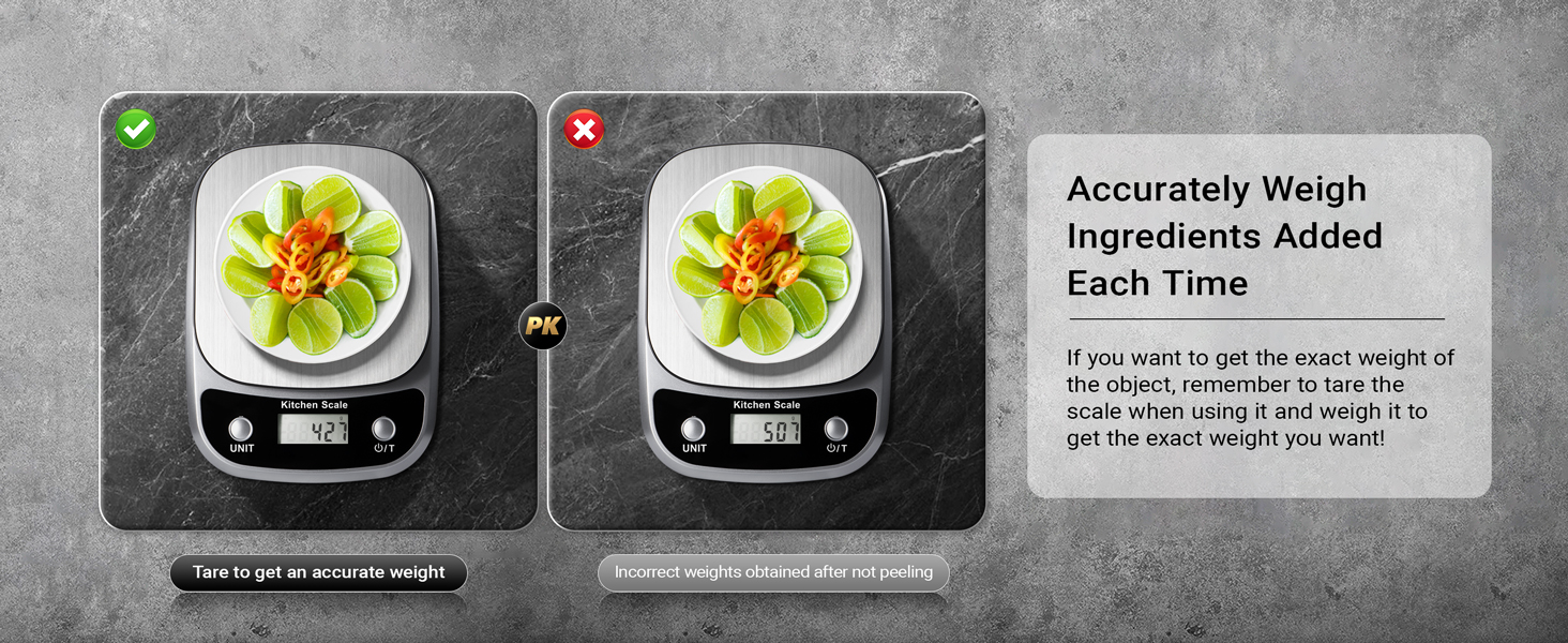 Stainless Steel Food Kitchen Scale with Tare