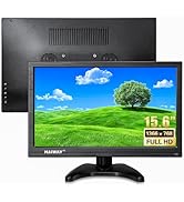 Haiway 15.6 Inch Small HDMI Monitor, 1366x768 Resolution Security CCTV Monitor with HDMI BNC VGA ...