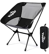 Vocpuli Ultralight Folding Camping Chair, Portable Compact Backpacking Chair Supports 330Lbs for ...
