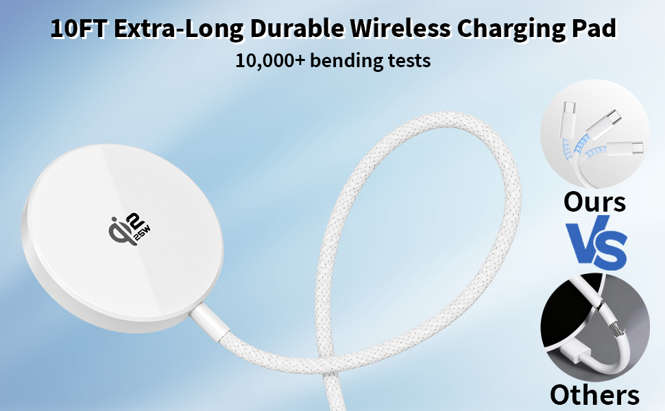 10 Feet Extra-Long Durable Wireless Charging Pad