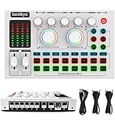 F999MAX Live Sound Card, RGB Lighting Effects, Professional Audio Mixer & Noise Reduction, Metal ...