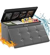 ZOOPIP Fireproof Storage Ottoman with Lock, 30 Inch Foot Rest Stool, Moisture-Proof Bedroom Bench...