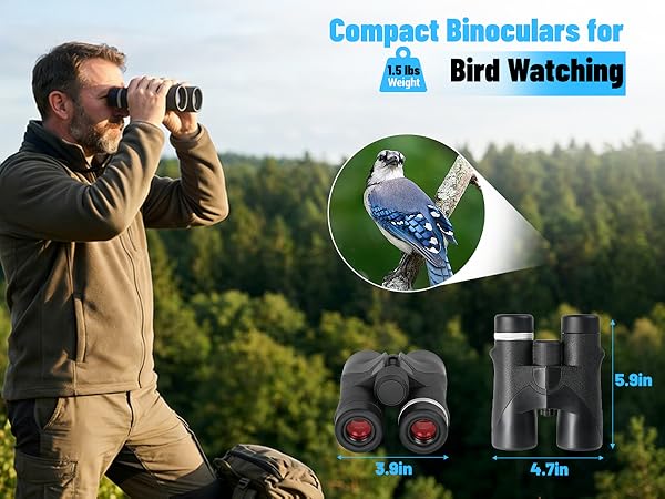 10x42 Binoculars for Adults - Professional HD Roof BAK4 Prism Lens Binoculars for Bird Watching