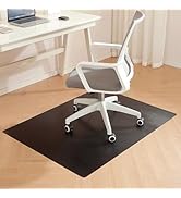 Gaming Chair Mat for Hardwood Floor, 30 x 48 Inch Computer Desk Chair Mat, Black Plastic Floor Pr...