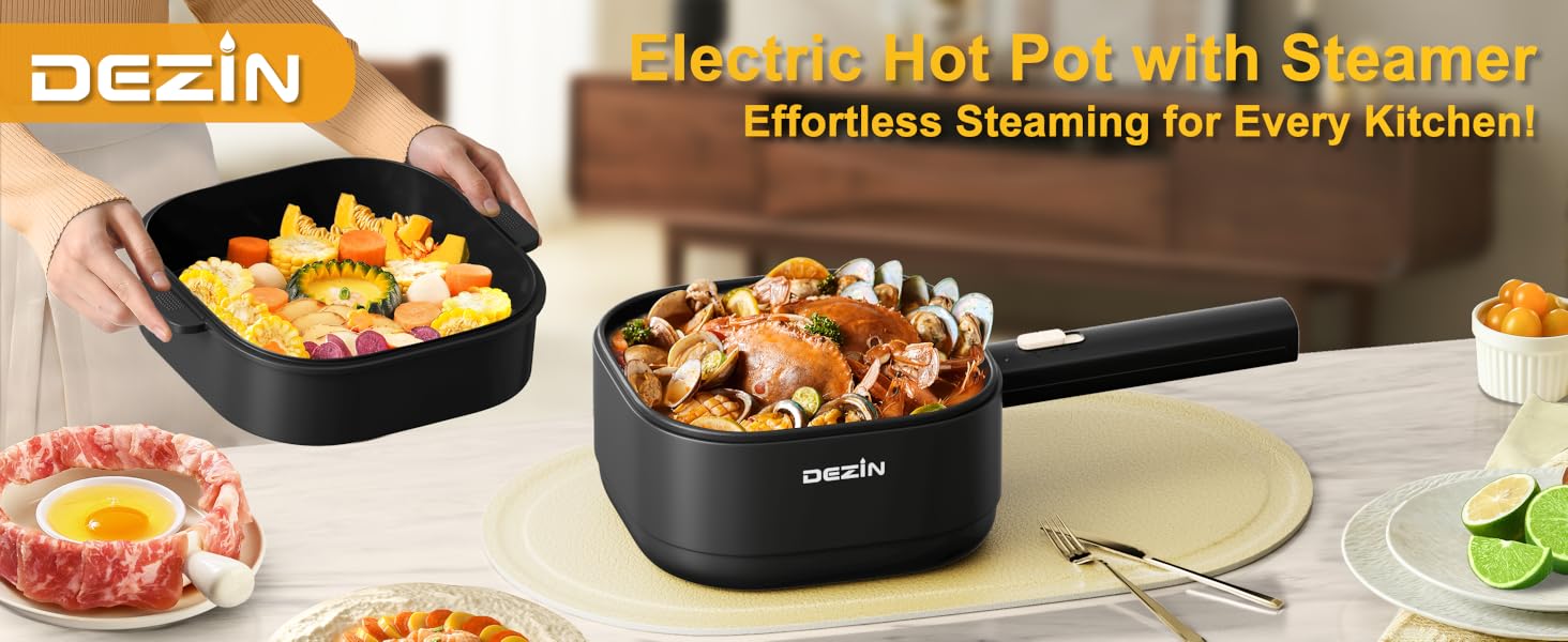 electric hot pot with steamer