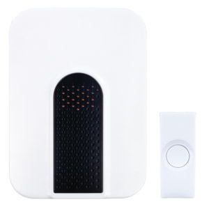 Wireless, Battery, Doorbell, Push Button, White
