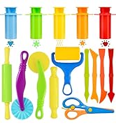 LCY WEDSHI Dough Tool Set, 15 Pcs Dough Tools Sets for Kids Ages 4-8, Dough Accessories Includes ...