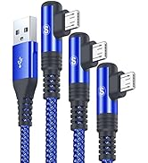 sweguard Micro USB Cable Right Angle [3-Pack,3.3ft+6.6ft+10ft] Android Charger Cable, Nylon Braid...
