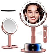 MIYADIVA Makeup Mirror with Lights, 30X Magnifying Mirror with Light and Touch Switch, Vanity Mir...