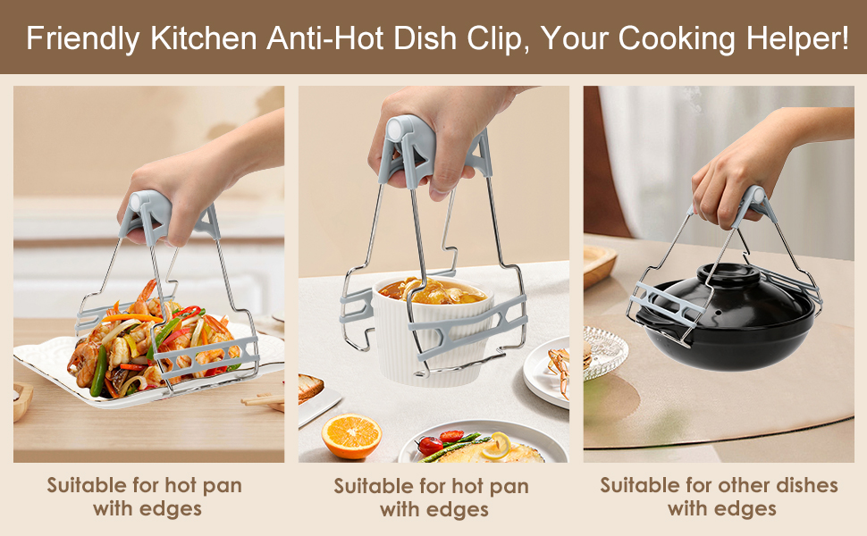 hot plate gripper,dip clips for plates,anti scald bowl holder clip,plate dip clips