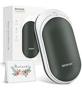BESKAR Rechargeable Hand Warmer, 5200mAh Electric Hand Heater, Double-Sided Heating, USB Quick Ch...