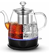 Topwit Electric Kettle Glass, For Hot Water, Tea and Coffee Dual Purpose Design, BPA-Free, 1L Pou...