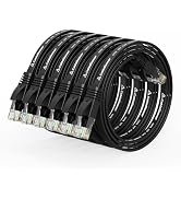 Cat 6 Ethernet Cable 1.5ft (6 Pack) (at a Cat5e Price but Higher Bandwidth) Flat Internet Network...